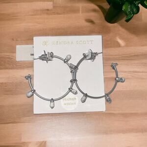 NWT! Kendra Scott Freida Rhodium Plated Hoop Earrings